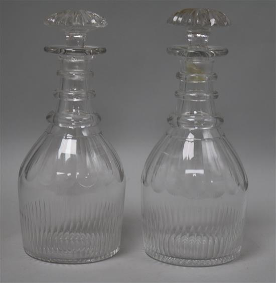 A pair of Regency style glass decanter and stoppers